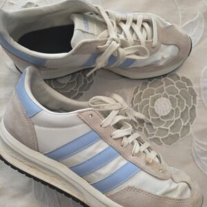 Adidas White and Blue Sneakers